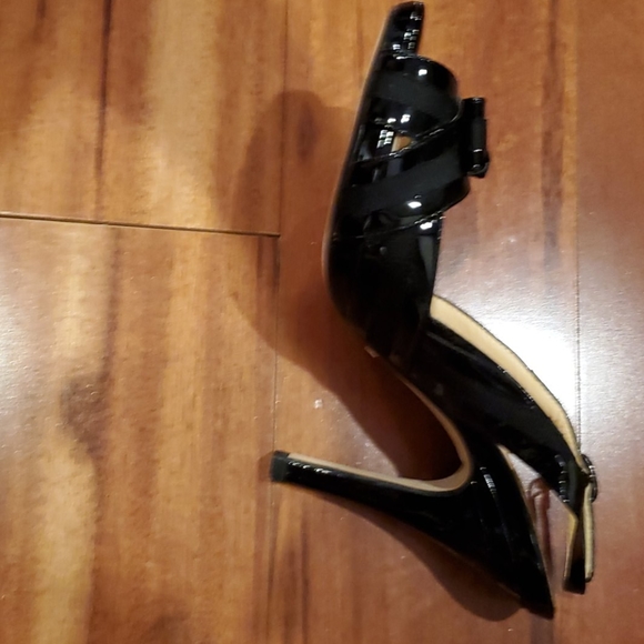 Cole Haan Nike Air Black Patent Open Toe Sling Bac - Picture 3 of 9